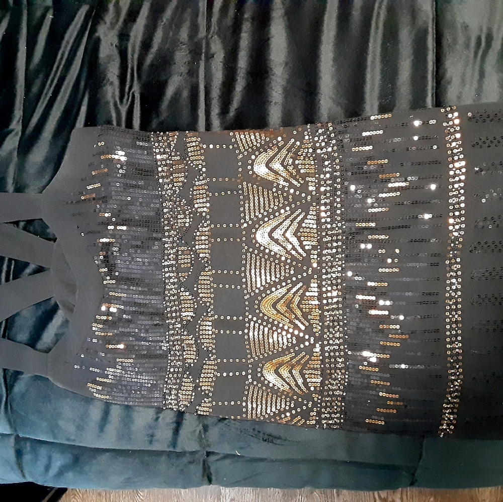 Forever 21 black shimmer evening dress